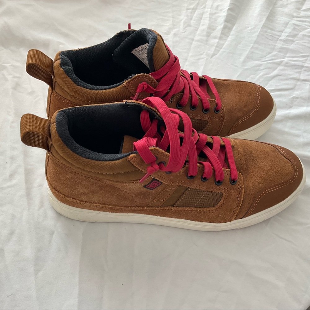 5.11 Tactical Brown Sneakers with Red Accents